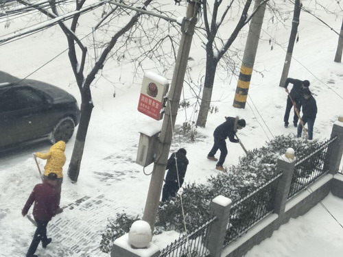 義務(wù)掃雪除冰 黨員干部在行動(dòng)