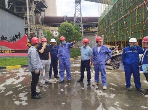 南京凱盛開(kāi)能環(huán)保能源有限公司相關(guān)領(lǐng)導(dǎo)蒞臨陜西富平生態(tài)水泥有限公司余熱發(fā)電項(xiàng)目檢查指導(dǎo)工作