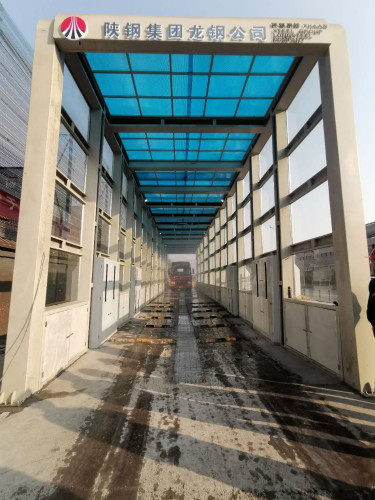 漢中分公司承建的陜鋼集團(tuán)龍鋼公司14#料場(chǎng)車輛清洗裝置投入使用