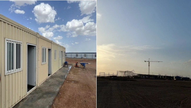 萬頃黃沙映壯志，樓閣巍巍矗風(fēng)沙