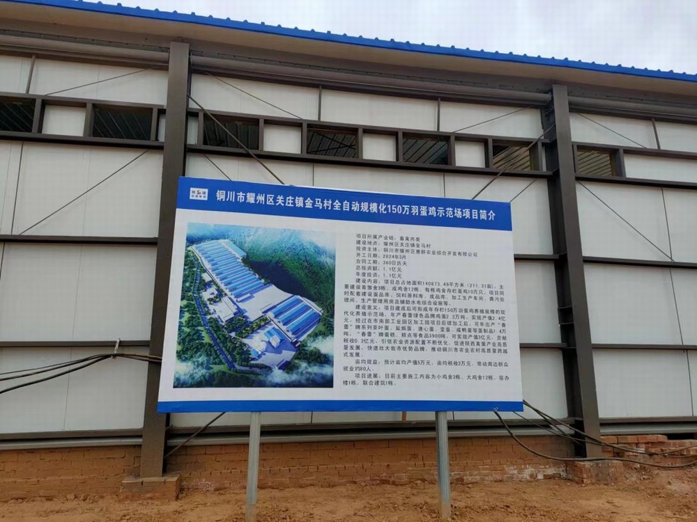 陜煤建設設計研究院：銅川市耀州區(qū)關莊鎮(zhèn)金馬村全自動規(guī)?；?50萬羽蛋雞示范場項目主體驗收